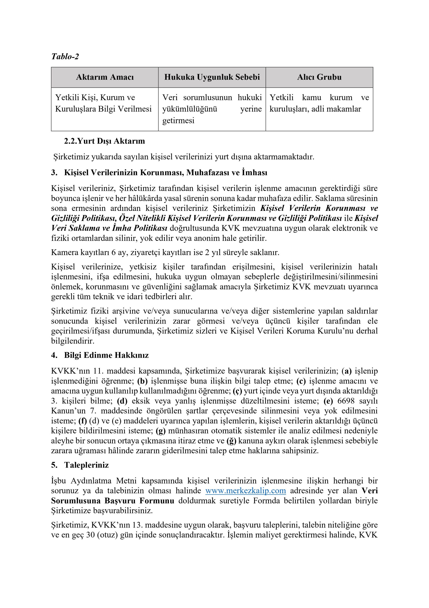KVKK Yasal Haklar ve Veri Güvenliği Protokolü
